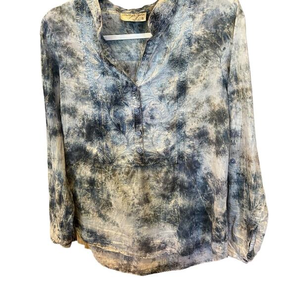 Vintage Goa Tie Dye Tunic with Floral Embroidery - Size S - Picture 6 of 12